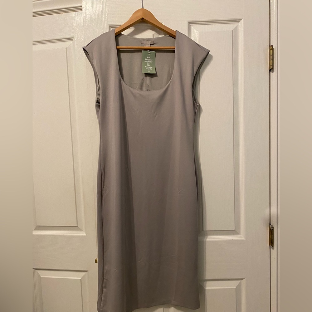 NWT H&M Women’s Gray Midi Sheath Dress - Office, Business Formal- Size L